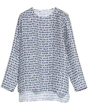 Max Mara Printed Silk Shirt - Blue