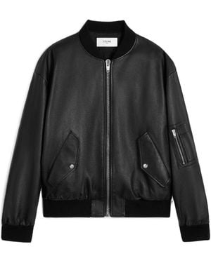 Celine Calf Leather Jacket - Black