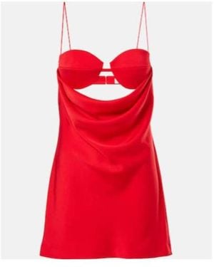 Alex Perry Openwork Pleated Dress - Red