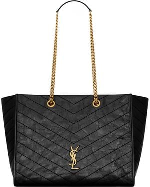 Saint Laurent Niki Shopping En Cuir Vintage - Black