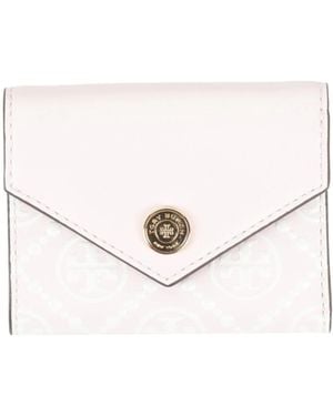 Tory Burch Logo-Print Wallets - White