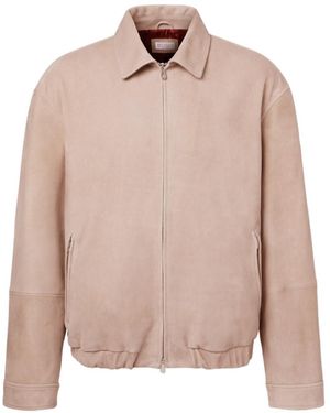 Brunello Cucinelli Suede Blouson Jacket - Pink