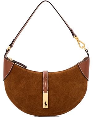 Polo Ralph Lauren Polo Pony Detailed Zipped Shoulder Bag - Brown