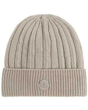 Moncler Ribbed Knit Hat - Gray