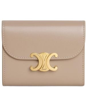 Celine Small Flap Wallet Triomphe - Natural