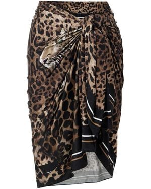 Dolce & Gabbana Leopard-Print Silk Pareo - Black