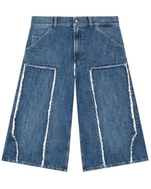 Palm Angels Curved Logo Skater Shorts - Blue