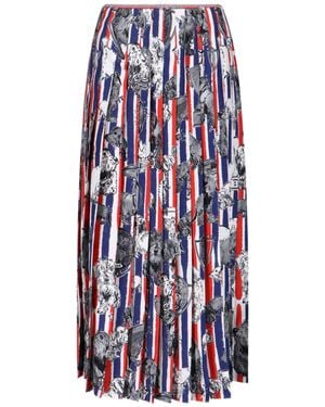 Thom Browne Striped Midi Skirt - Blue