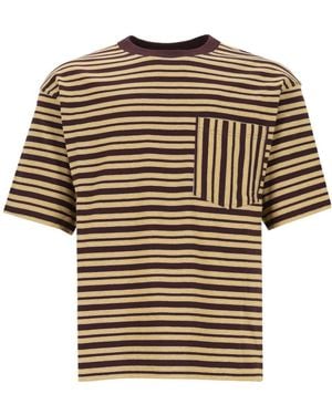 Dries Van Noten ヘソ ストライプ ポケット T シャツ - White