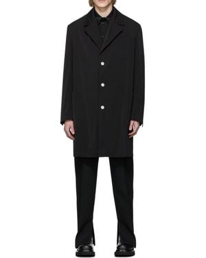 Bottega Veneta Wash Effect Elastic Nylon Coat - Black