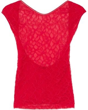 Pinko Lace Knit Top - Red