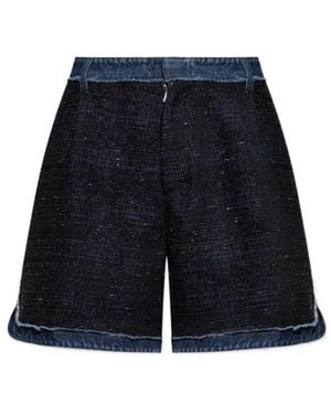 DSquared² Denim-Trimmed Tweed Shorts - Blue