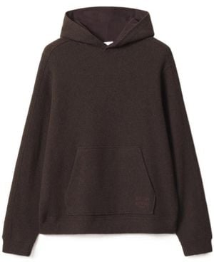 Maison Kitsuné Wool Blend Fleece Comfort Hoodie - Brown