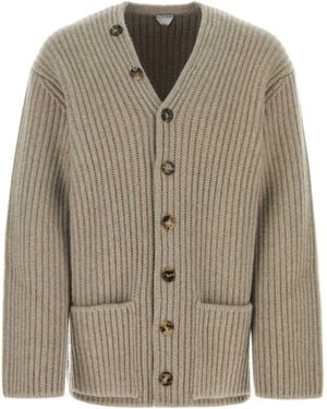 Bottega Veneta Button Up Ribbed Cardigan - Green