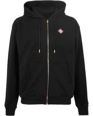 CASABLANCA Zippered Hoodie - Black