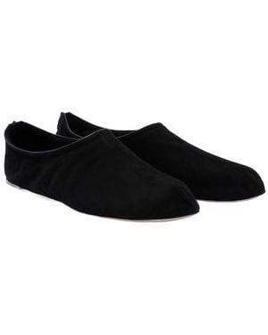 The Row Stellene Suede Slip-On Shoes - Black