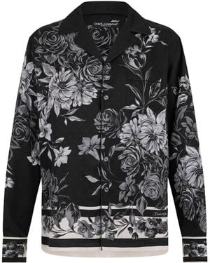Dolce & Gabbana Long-Sleeved Printed Shirt - Black