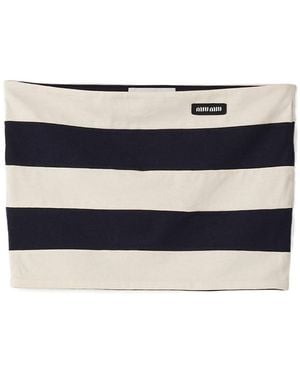Miu Miu Striped Jersey Top - Blue