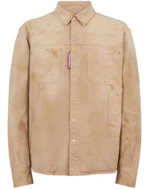 DSquared² Garment Dyed Carpenter Shirt - Natural