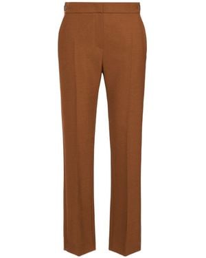 Max Mara Slim Double Woolen Cloth Pants - Brown
