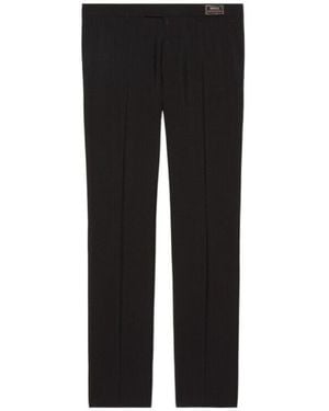 Gucci Logo-Patch Tailored Trousers - Black