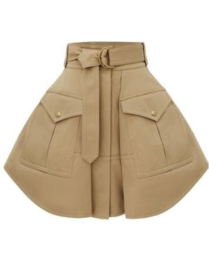 Zimmermann Clash Drill Utility Mini Skirt - Natural