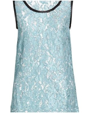 Dolce & Gabbana Solid-Color Sleeveless Lace Top - Blue