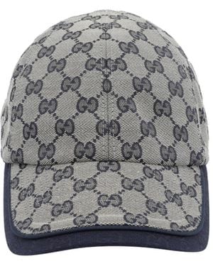 Gucci Gg Cotton Fabric Baseball Hat - Gray