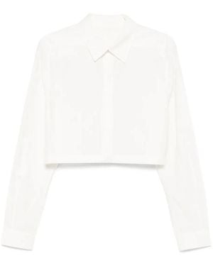 Rick Owens Long-Sleeve Crop Shirt - White