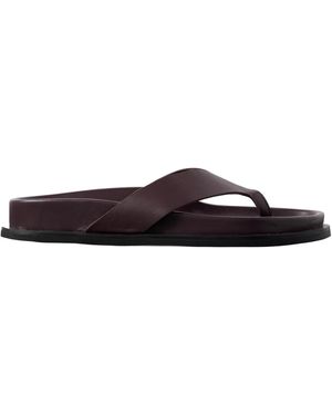 St. Agni Leather Flip Flops - Brown