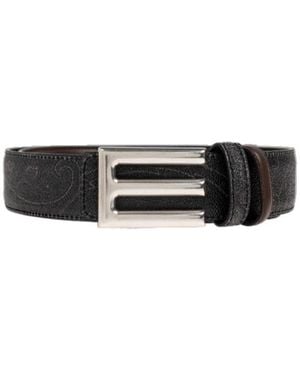 Etro Paisley Printed Buckled Belt - White
