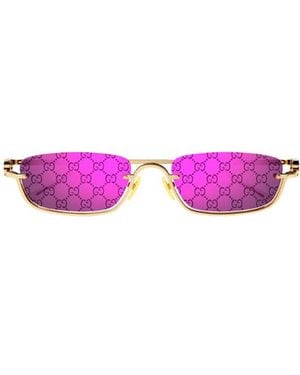 Gucci Eyewear Rectangle Frame Sunglasses - Pink