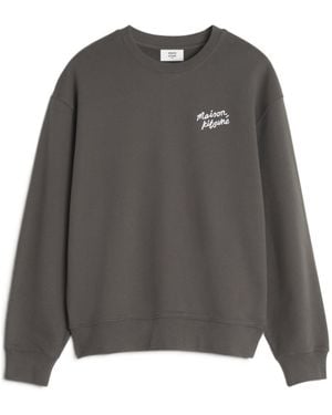 Maison Kitsuné Maison Kitsuné Logo Embroidered Sweatshirt - Grey