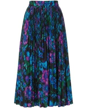 Gucci Printed Silk Crêpe De Chine Midi Skirt - Blue