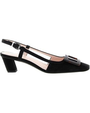 サンダル・ミュール Roger Vivier 'Belle Viver' slingback (RVW00643380HR0 B999) ブルー Woman トランペット パテントレザー ミュール
