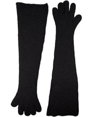 Marni Ribbed-Knit Gloves - Black