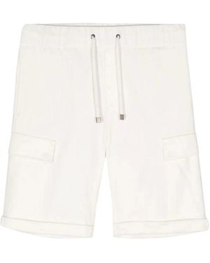Peserico Drawstring-Waist Cotton Shorts - White