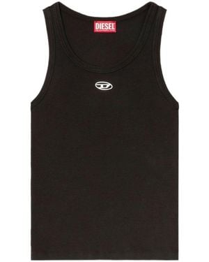 DIESEL Anki Ribbed Cotton Tank Top - Black
