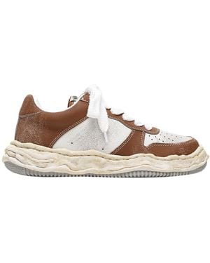 Maison Mihara Yasuhiro Panelled Lace-Up Trainers - Brown