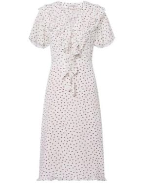 Dorothee Schumacher Dancing Dots Polka-Dot Georgette Midi Dress - White