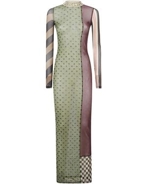 Jean Paul Gaultier Patchwork Printed Maxi Dress - Green