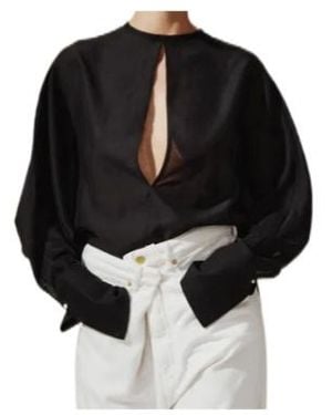 DARKPARK Marine Asymmetric Semi-Sheer Shirt - Black