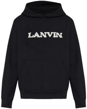 Lanvin Logo Detailed Hoodie - Blue