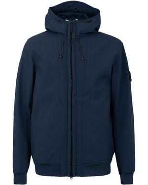 Stone Island Hooded Long-Sleeve Windbreaker - Blue