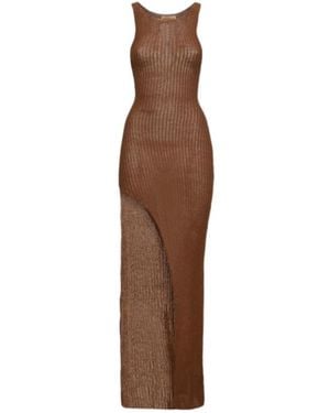 AYA MUSE Knitted Long Dress - Brown
