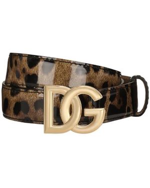 Dolce & Gabbana X Kim Leopard-Printed Buckle Belt - White