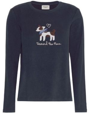Weekend by Maxmara Long-Sleeved Jersey T-Shirt - Blue