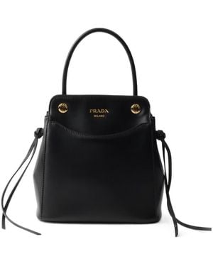 Prada Carry Mini Leather Handbag - Black