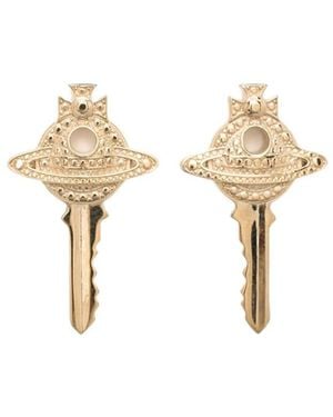 Vivienne Westwood Orb Key Earrings - Metallic