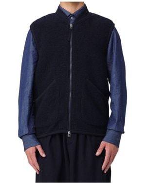 Universal Works Zip-Front Fleece Vest - Blue
